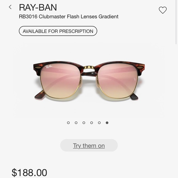 Ray Ban Rose Gold and Tortoise Clubmaster Sunglasses - Picture 4 of 4